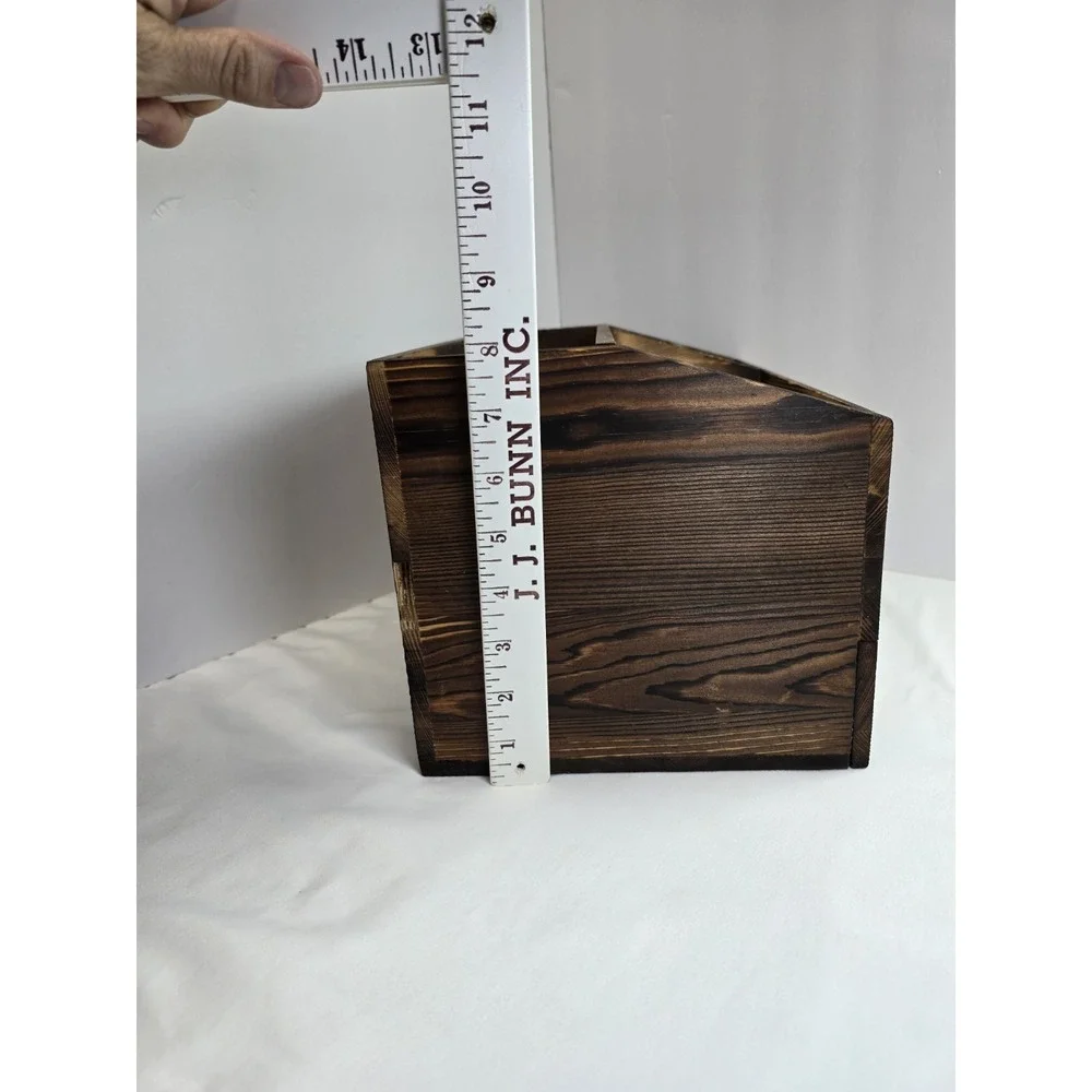 Rustic Wood Coffee Bar Organizer Countertop Station Drawer Farmhouse Decor